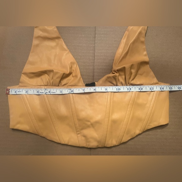 ZARA‎ Corset Faux Leather Crop Top Size Medium - Picture 8 of 8